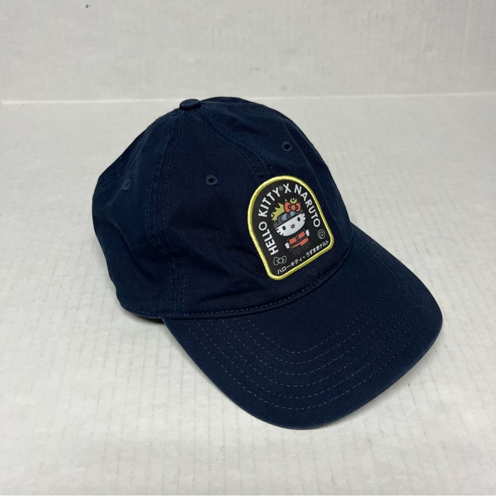 Hello kitty X Naruto navy dad baseball cap hat OS anime Sanrio streetwear kawaii